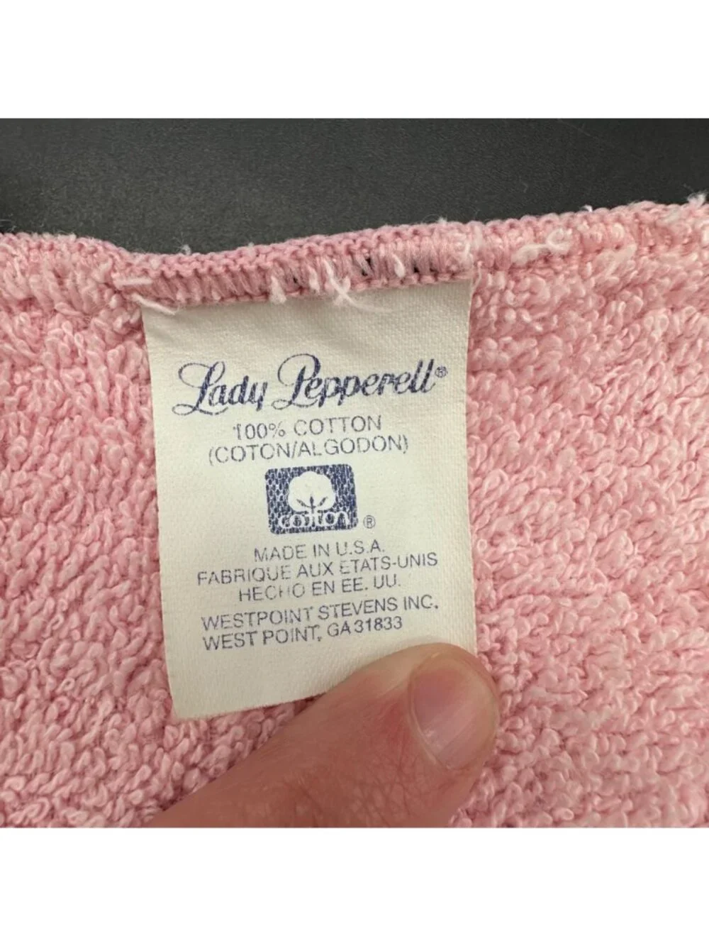 Vintage Pink Hand Towel Washcloth Set Lace Ribbon Romantic Granny Bathroom